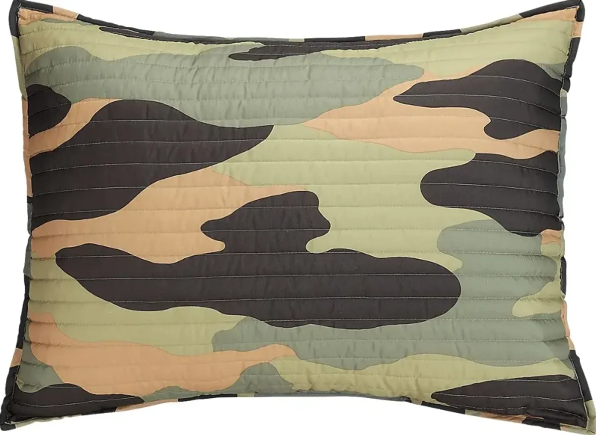 Kids Camohunt Green 2 Pc Twin Quilt Set