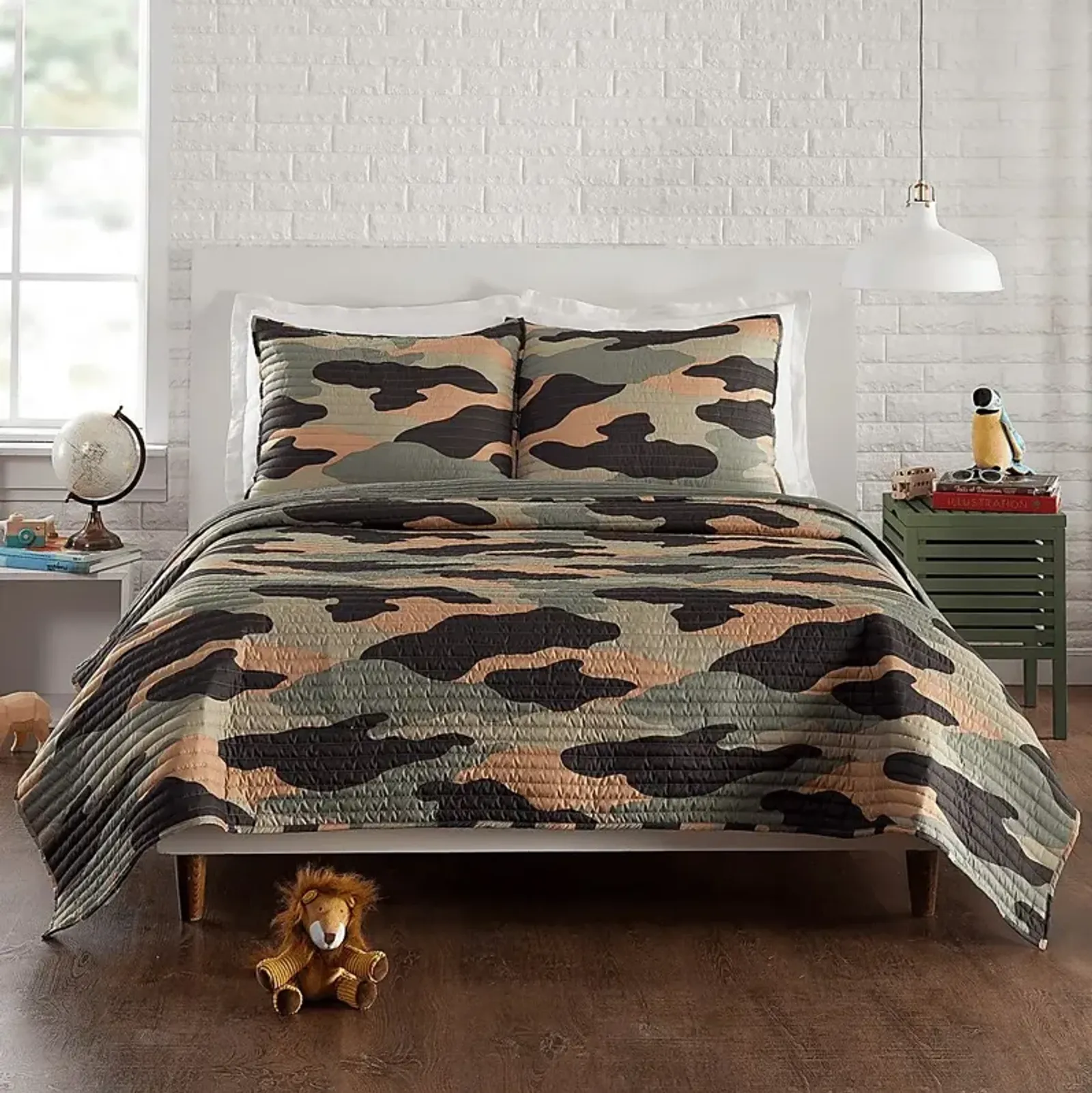 Kids Camohunt Green 2 Pc Twin Quilt Set