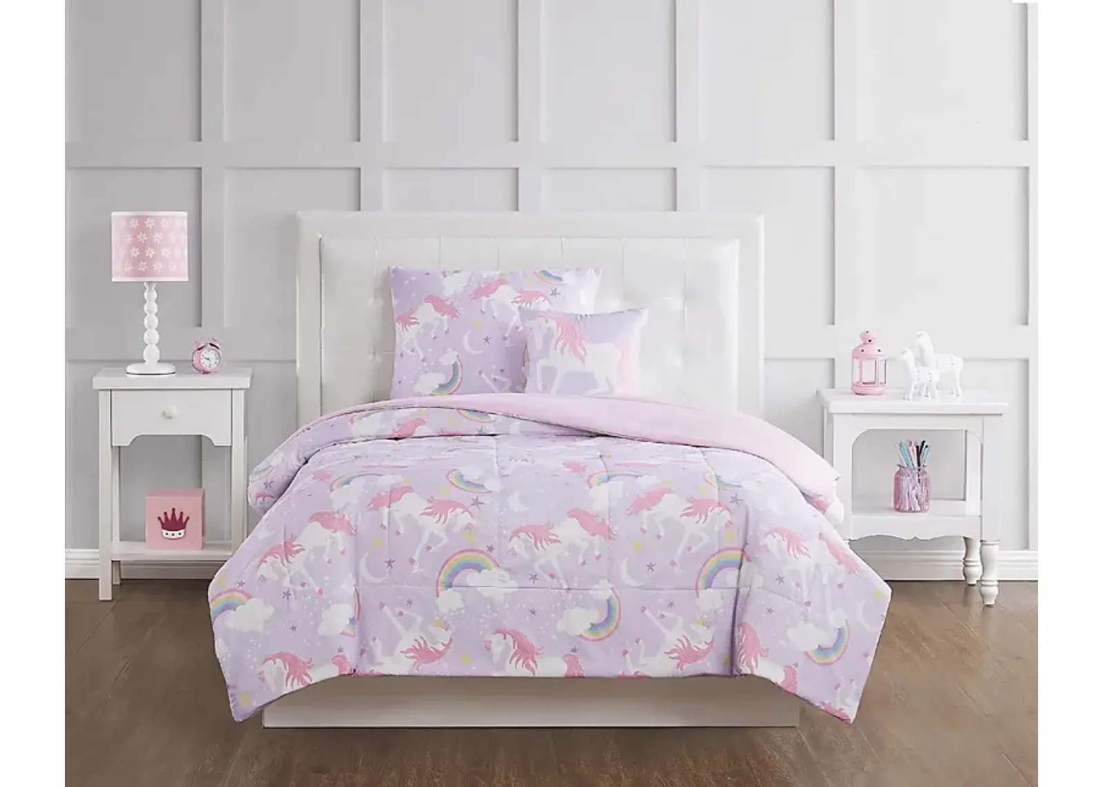 Kids Cotton Candy Unicorn Purple 3 Pc Twin Comforter Set