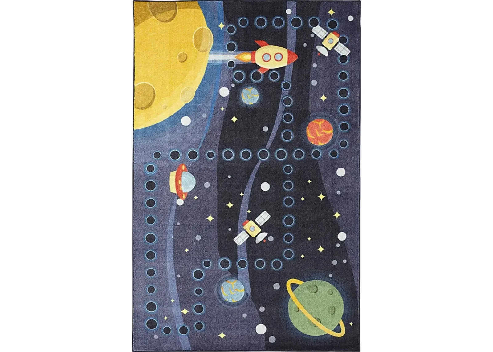 Kids Rocket Games Navy 3' x 5' Rug