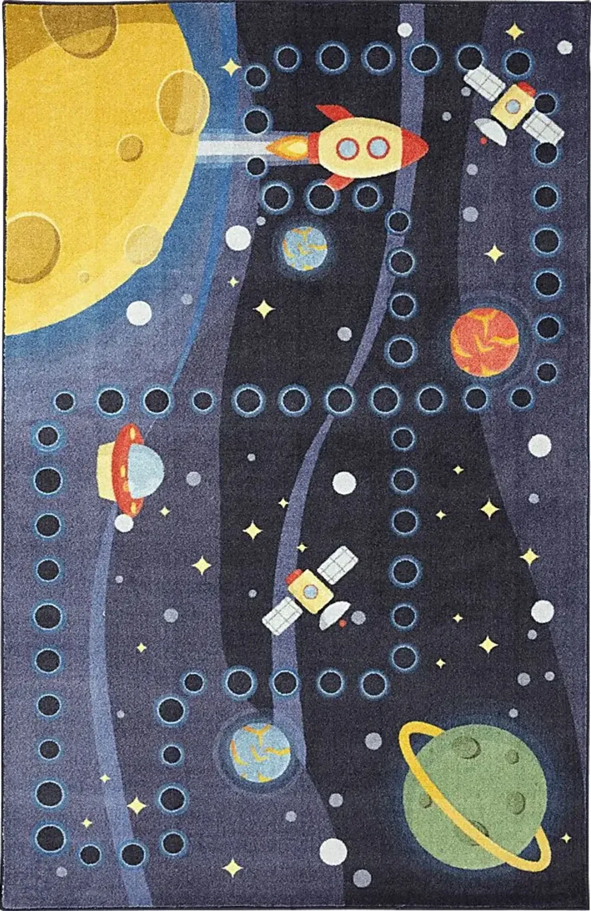 Kids Rocket Games Navy 3' x 5' Rug