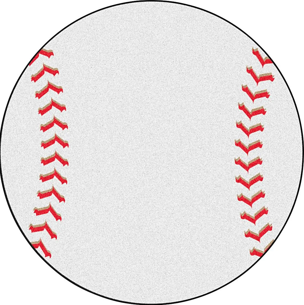 Kids Pitch and Catch White 27 in. Round Rug