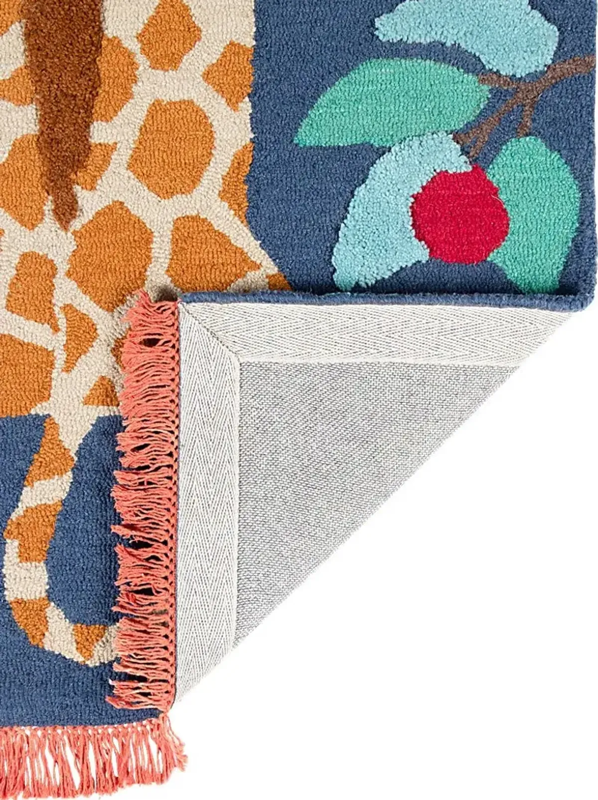 Kids Giggly Giraffe Navy 3' x 5' Rug