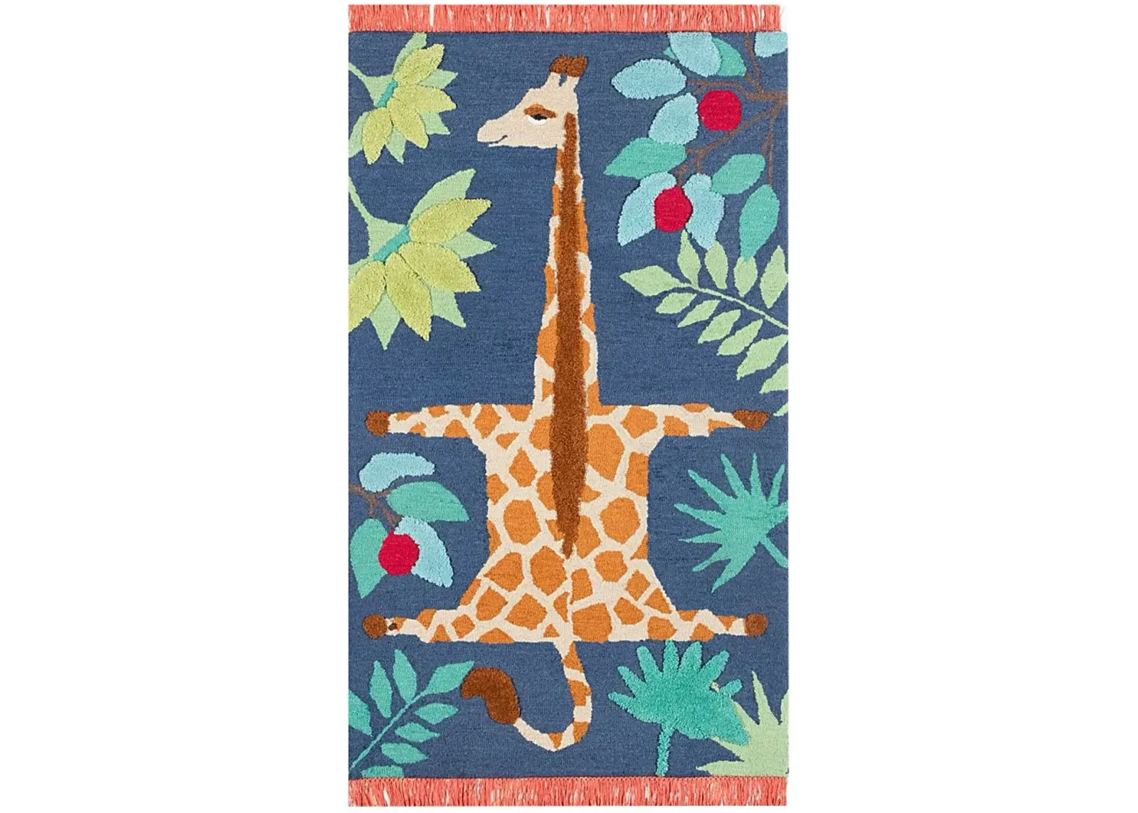 Kids Giggly Giraffe Navy 3' x 5' Rug