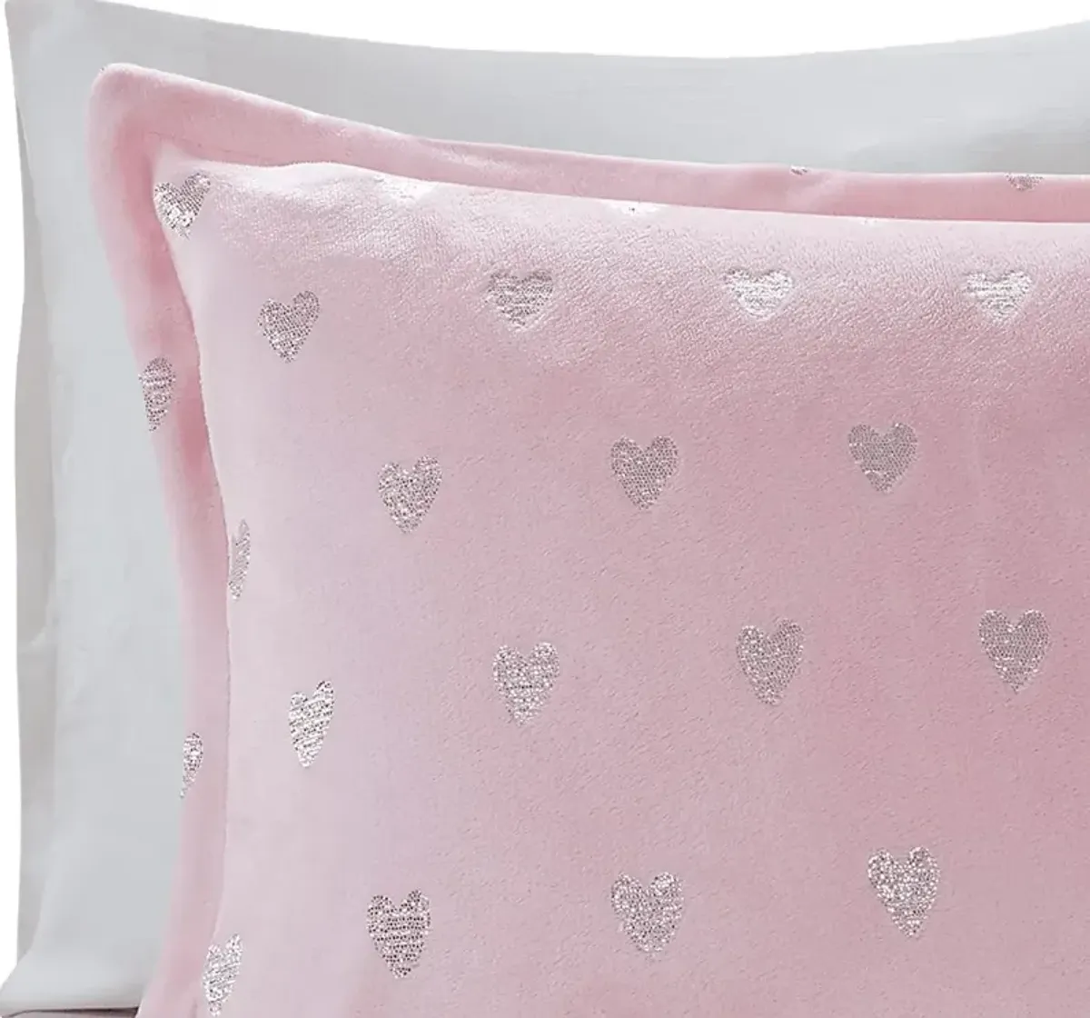 Kids Plush Hearts Pink 3 Pc Twin XL Comforter Set