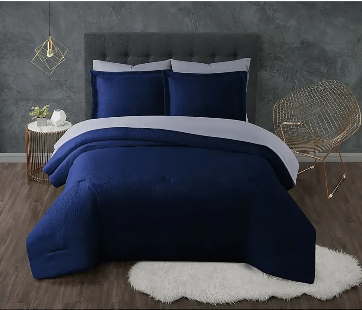 Kids Pasty Fields Navy 5 Pc Twin Comforter Set