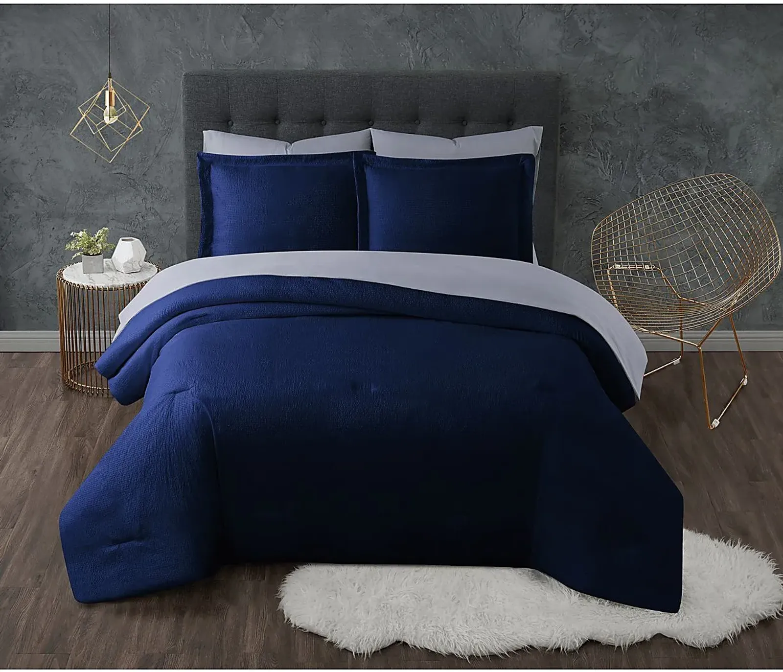 Kids Pasty Fields Navy Twin Comforter Set