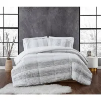 Kids Furry Comfort Gray 2 Pc Twin XL Comforter Set