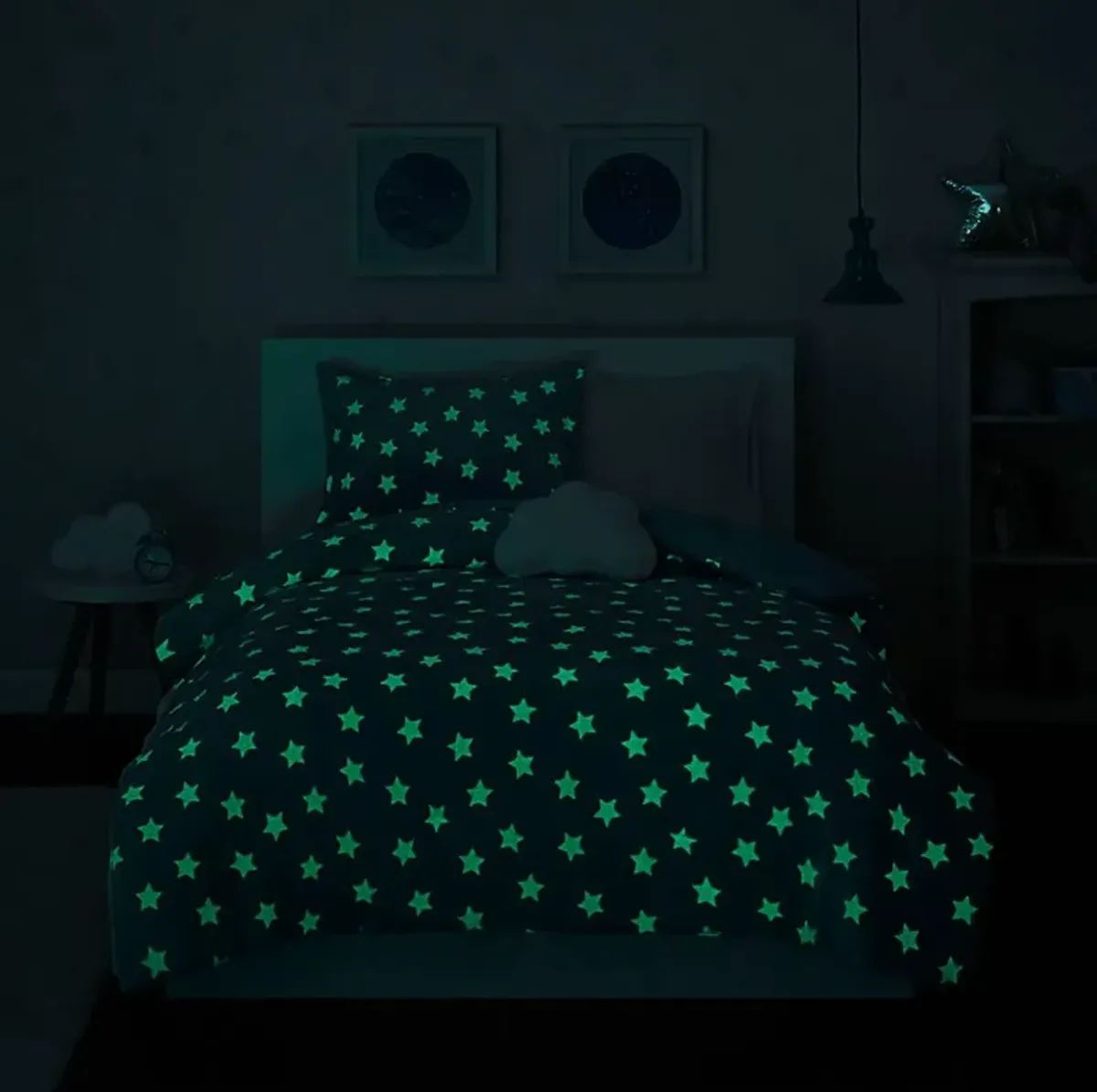 Kids Plush Stars Aqua 3 Pc Twin Comforter Set