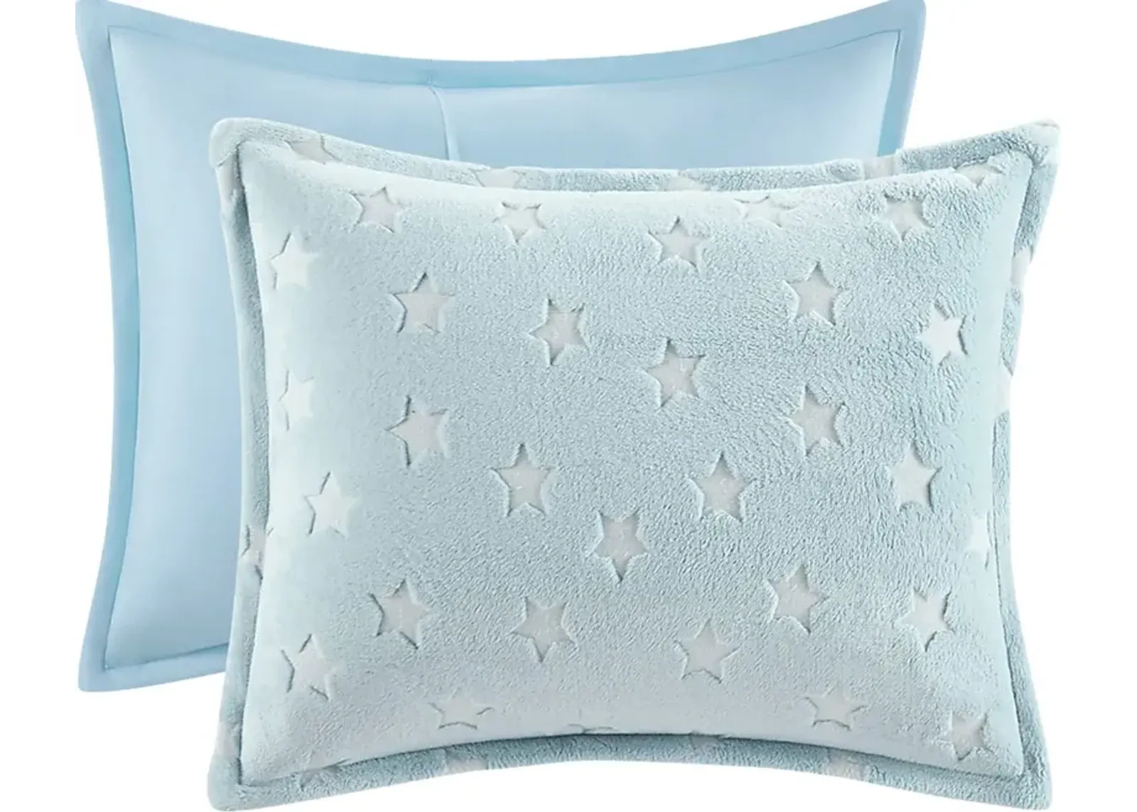 Kids Plush Stars Aqua 3 Pc Twin Comforter Set