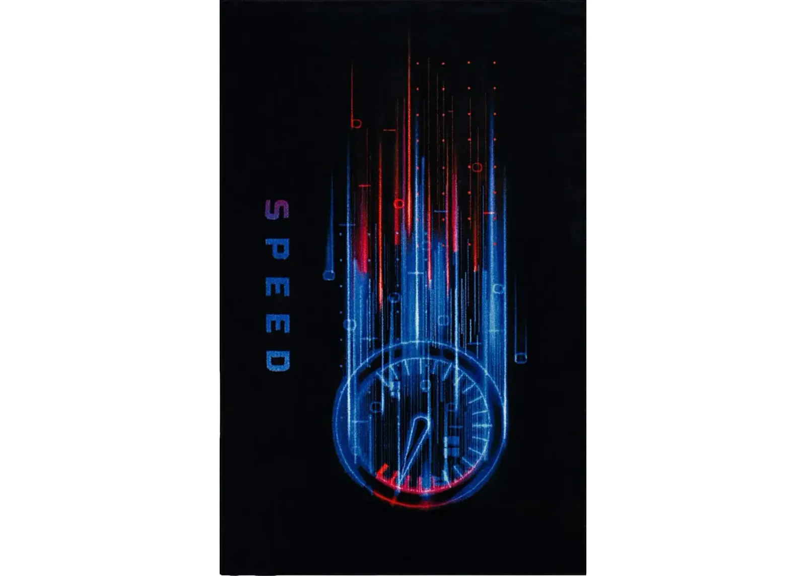 Kids Speed Meter Black 3' x 5' Rug