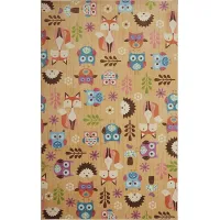 Kids Forest Party Beige 3' x 5' Rug