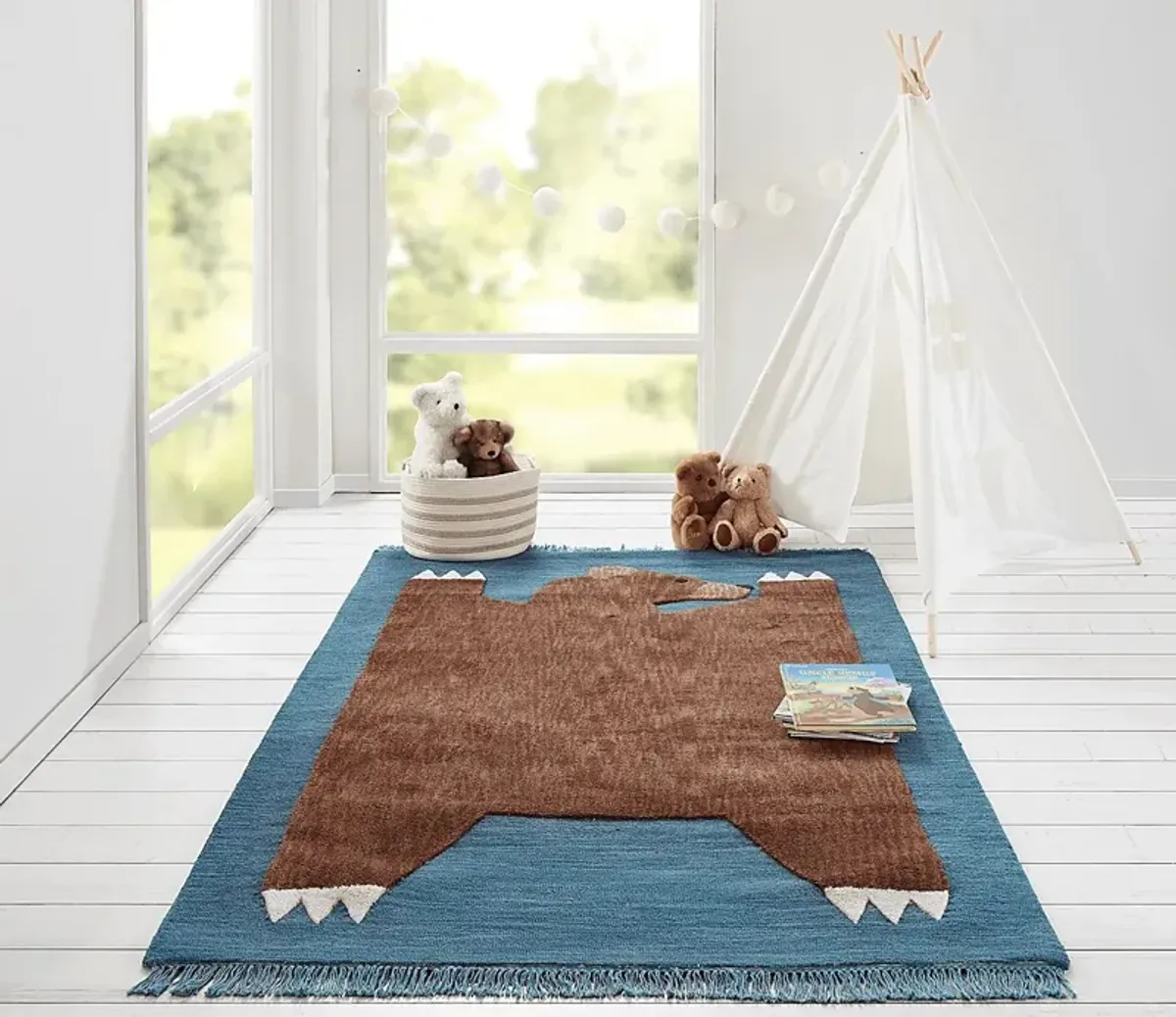 Kids Winter Bear Navy 3' x 5' Rug