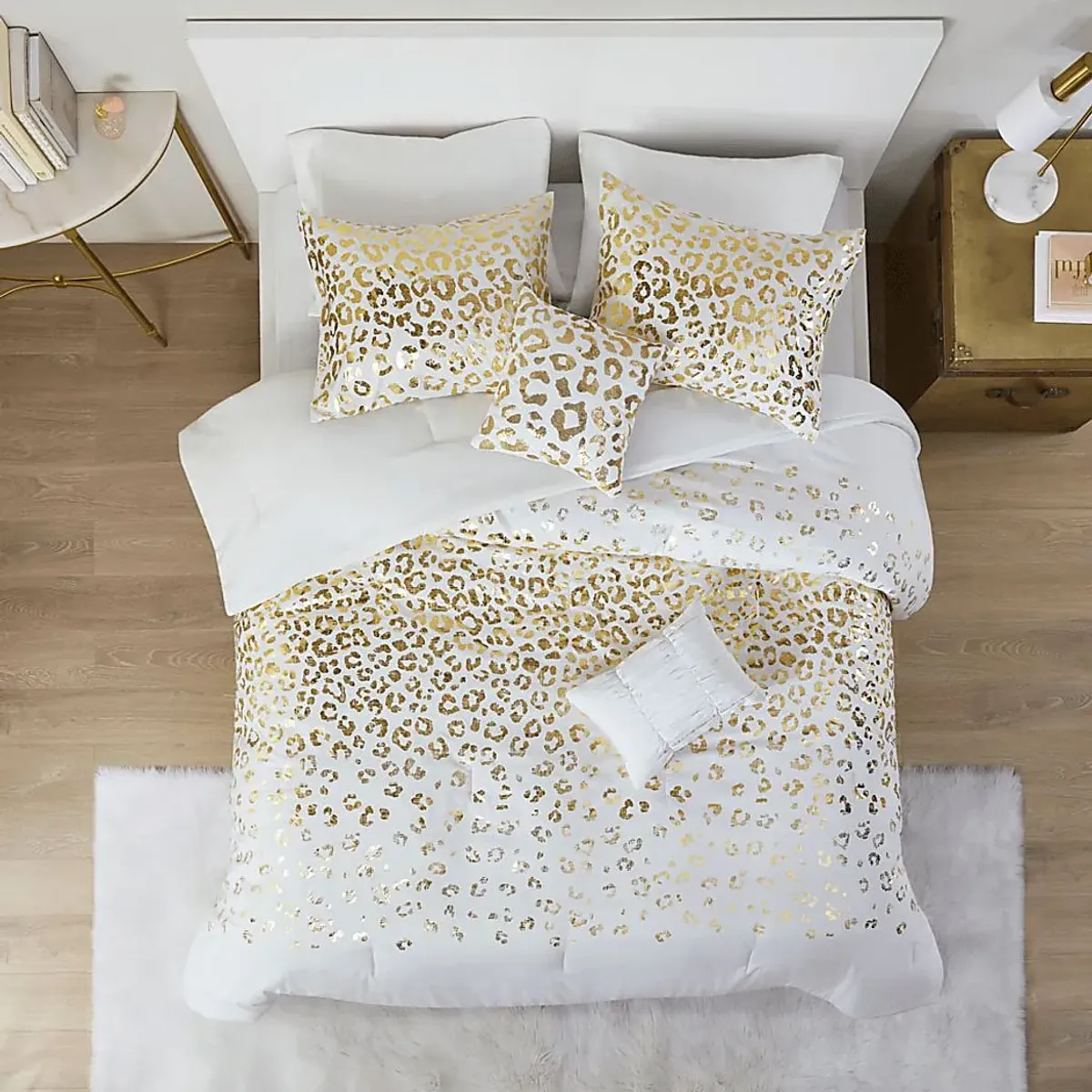 Kids Leopard Chic Ivory 4 Pc Twin XL Comforter Set