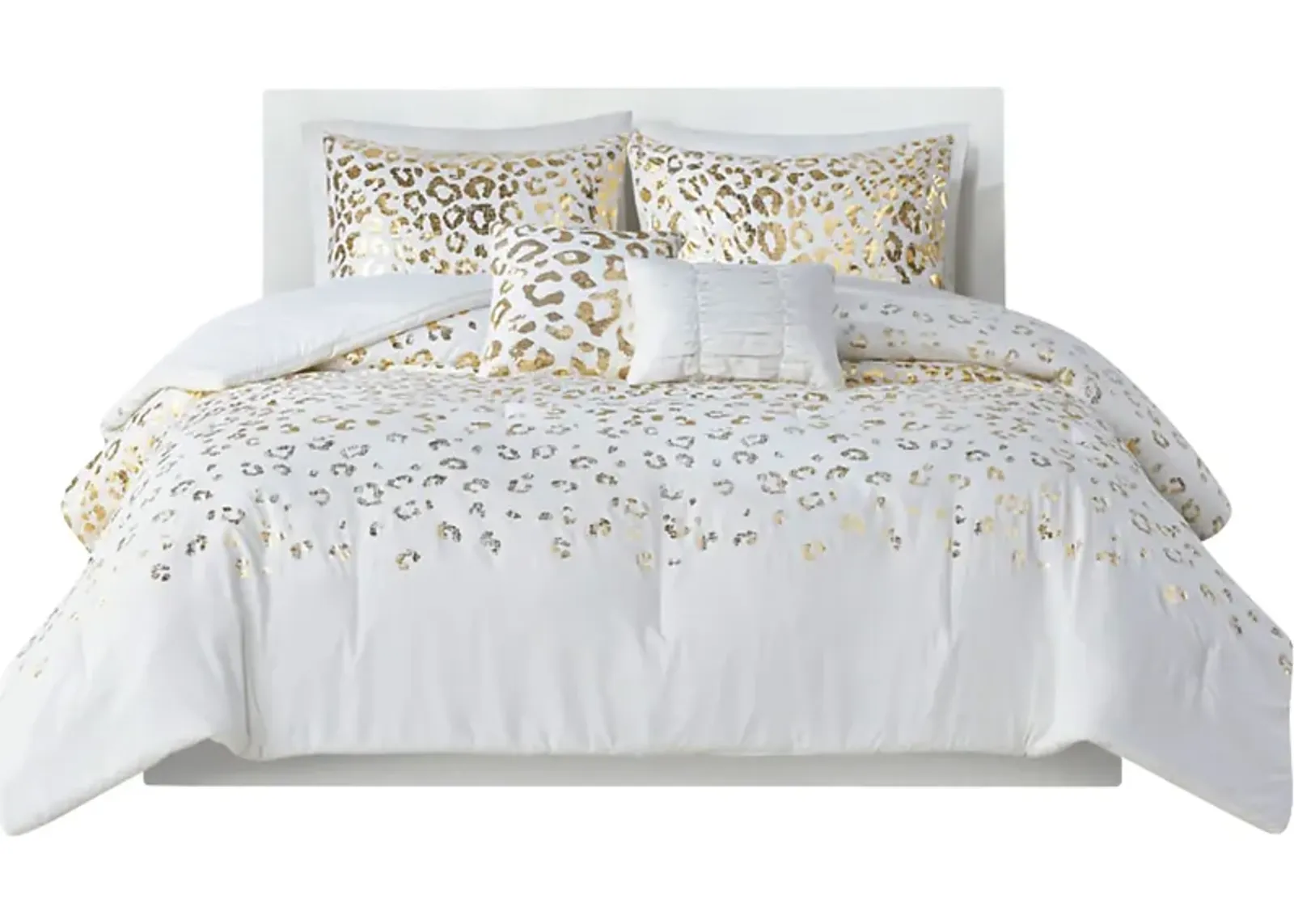 Kids Leopard Chic Ivory 4 Pc Twin XL Comforter Set