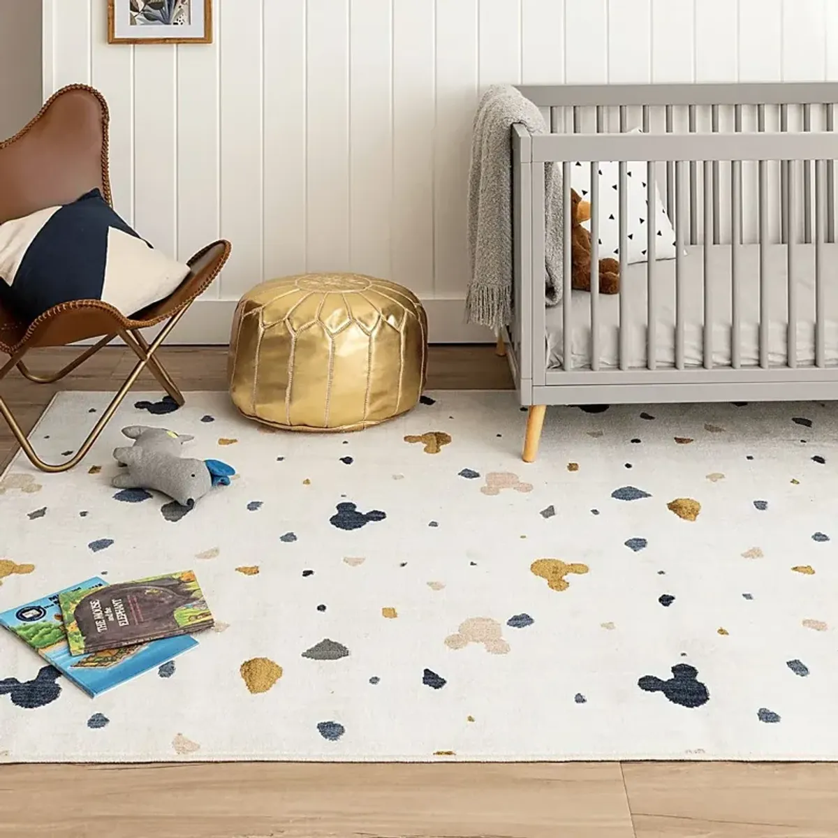 Kids Disney Mickey Mouse Terrazzo Ivory 3' x 5' Rug