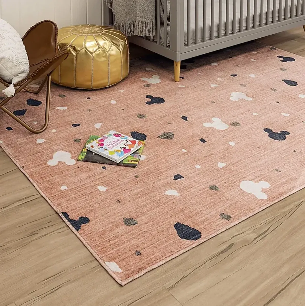 Kids Disney Mickey Mouse Terrazzo Blush 3' x 5' Rug