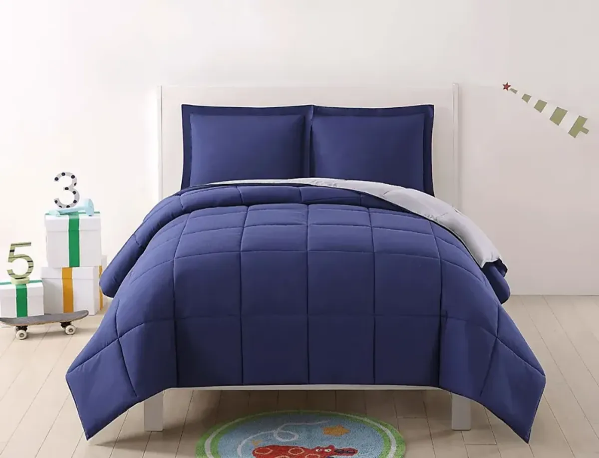 Kids Boyette Navy/Gray 2 Pc Twin Comforter Set