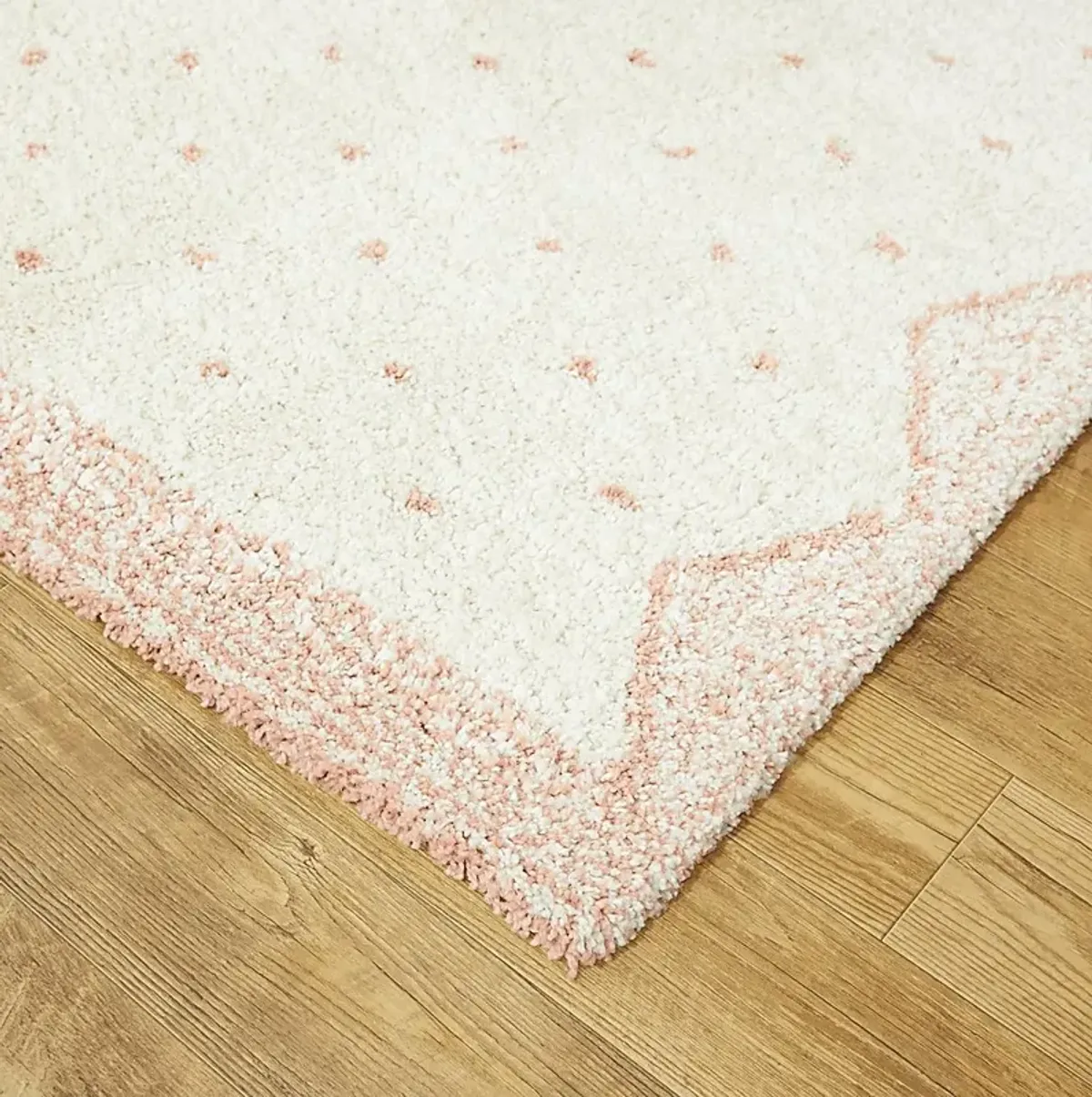 Kids Peach Dots Pink 2'7 x 7' Rug