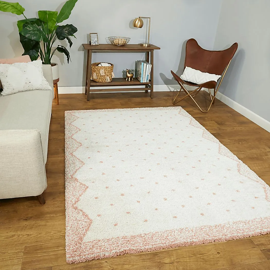 Kids Peach Dots Pink 2'7 x 7' Rug