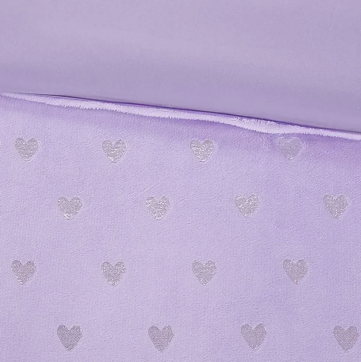 Kids Plush Hearts Purple 3 Pc Twin XL Comforter Set