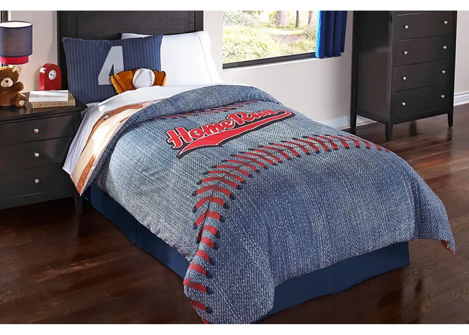 Kids Baseball Dreams Blue 4 Pc Twin Comforter Set