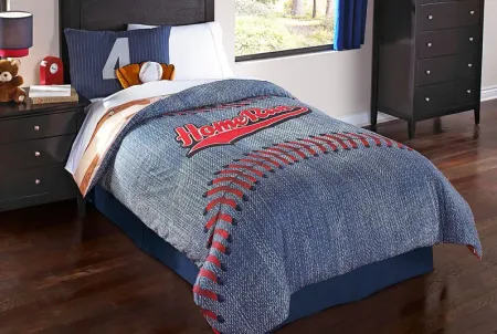 Kids Baseball Dreams Blue 4 Pc Twin Comforter Set
