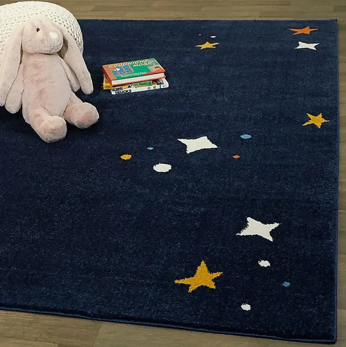 Kids Twinkly Night Navy 3'11 x 5'7 Rug