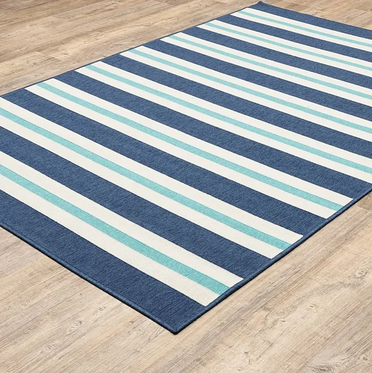 Kids Lagoon Stripe Blue 3'7 x 5'6 Rug