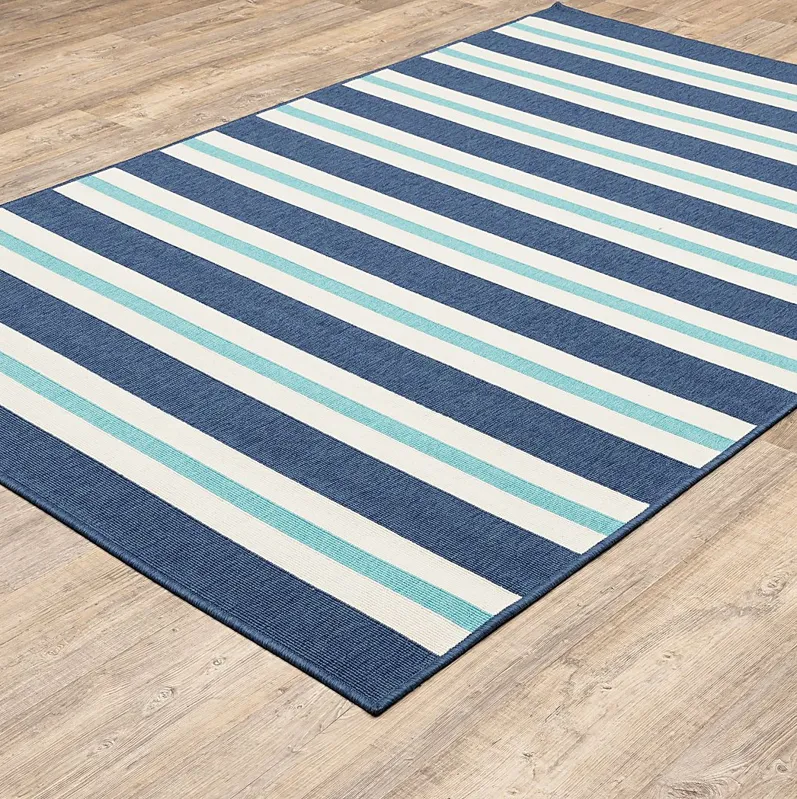 Kids Lagoon Stripe Blue 3'7 x 5'6 Rug