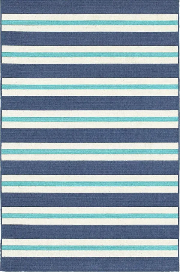 Kids Lagoon Stripe Blue 3'7 x 5'6 Rug