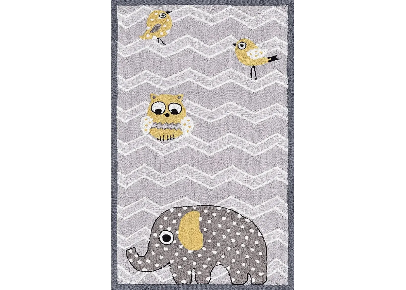 Kids Elephant Friends Yellow 2'8 x 4'8 Rug