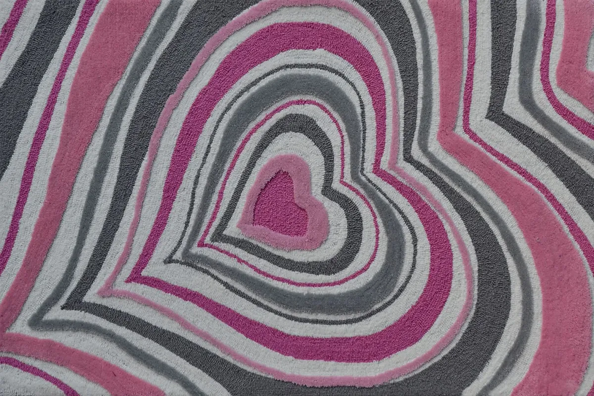 Kids Infinity Heart Pink 2'8 x 4'8 Rug