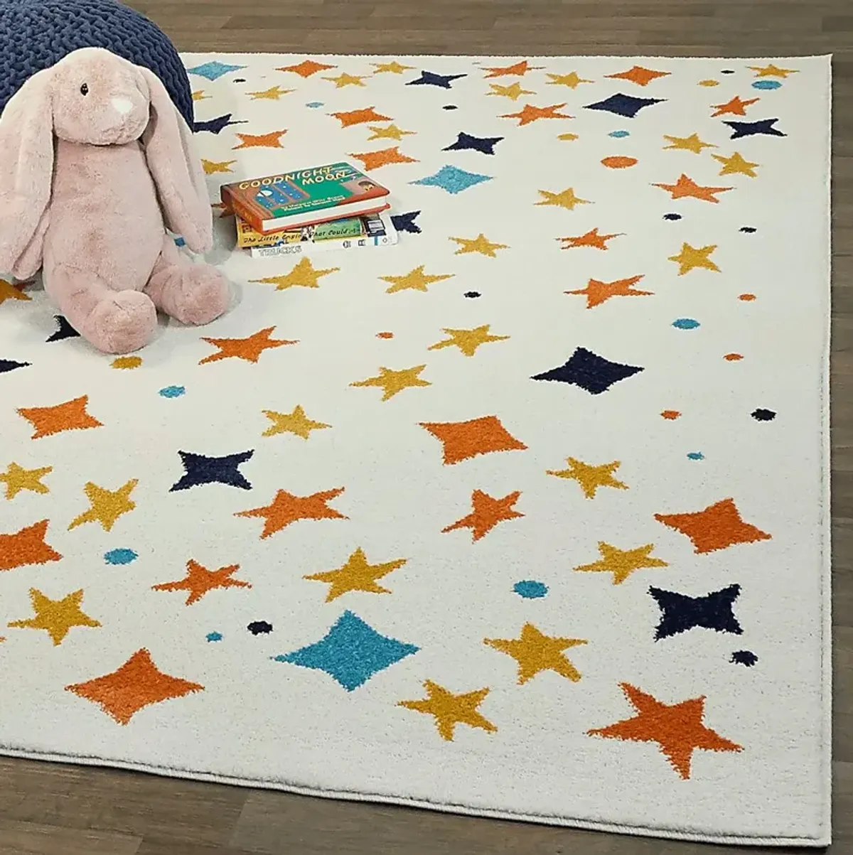 Kids Starry Bright Cream 3'11 x 5'7 Rug