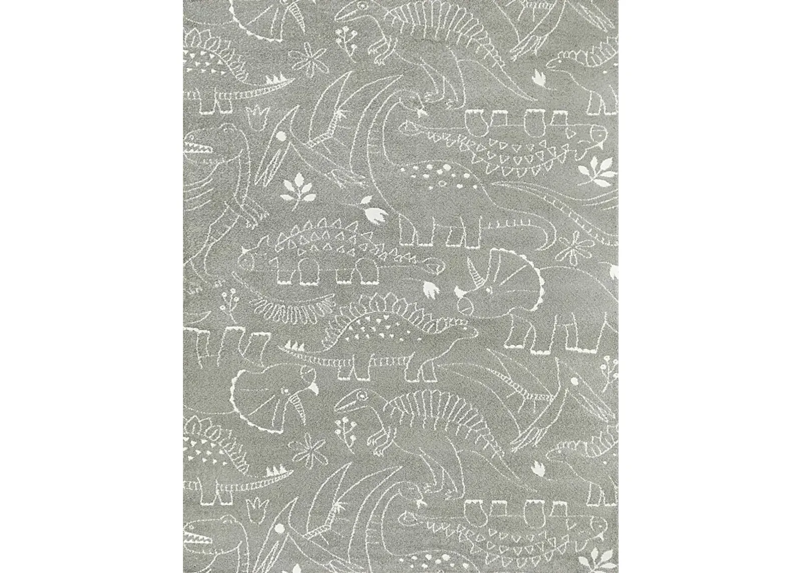 Kids Dino Park Gray 3'11 x 5'7 Rug