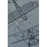Kids Aviator Sketch Gray 2'8 x 4'8 Rug