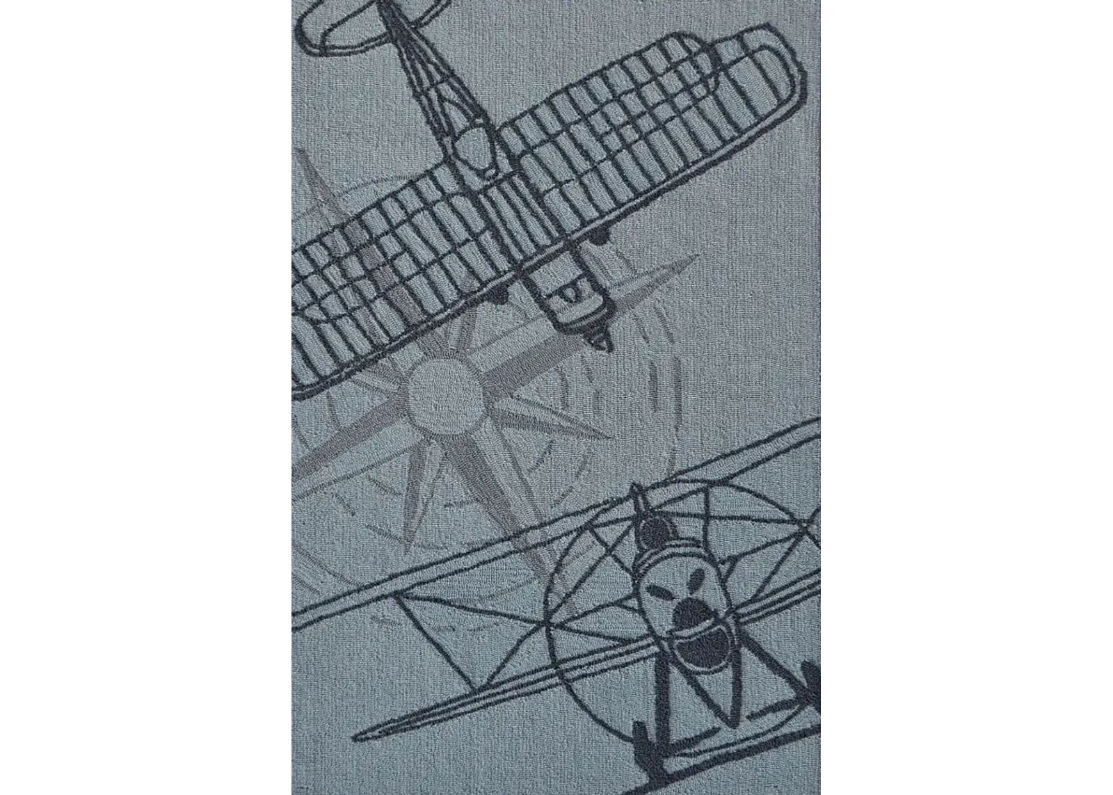 Kids Aviator Sketch Gray 2'8 x 4'8 Rug