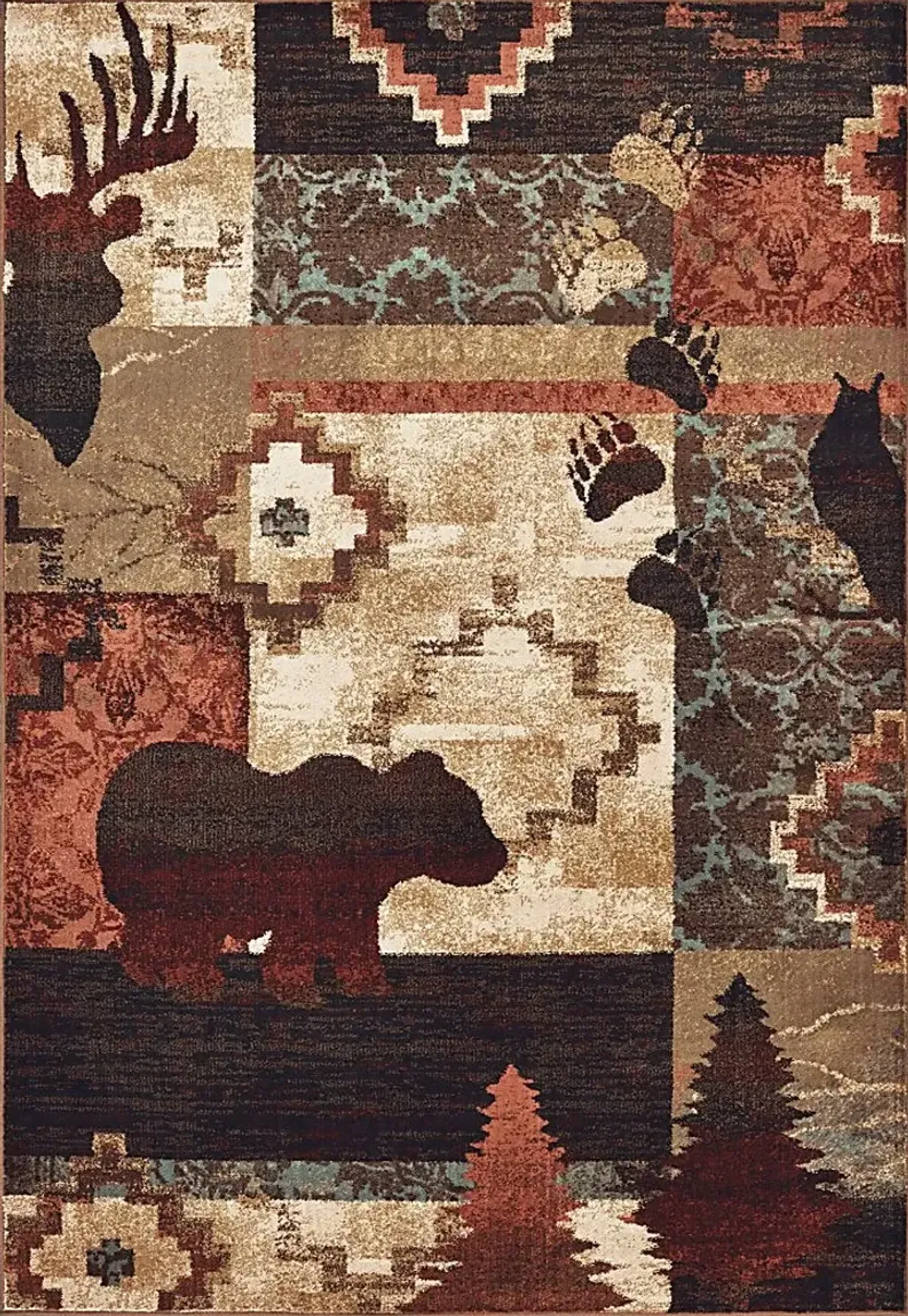 Kids Forest Bear Brown 3'10 x 5'5 Rug