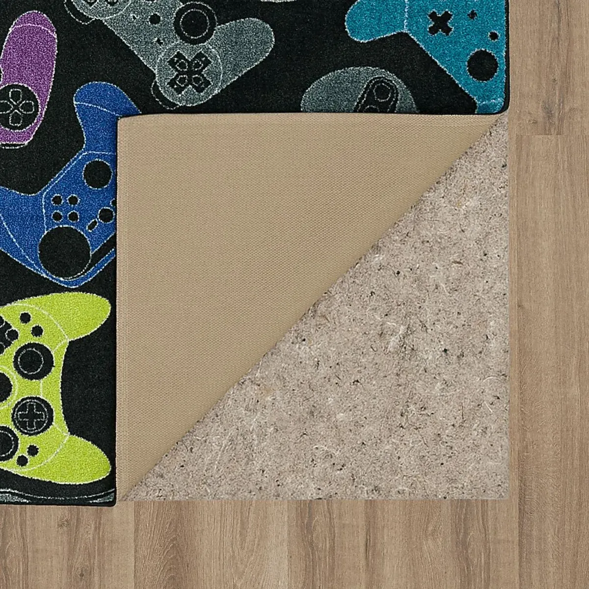 Kids Gamer's Dream Black 5' x 8' Rug