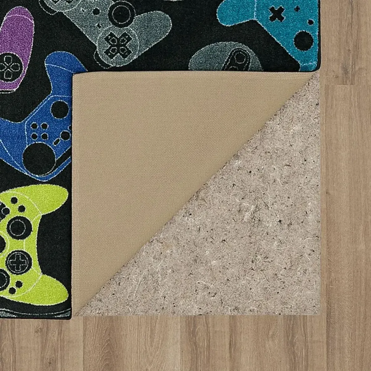 Kids Gamer's Dream Black 5' x 8' Rug