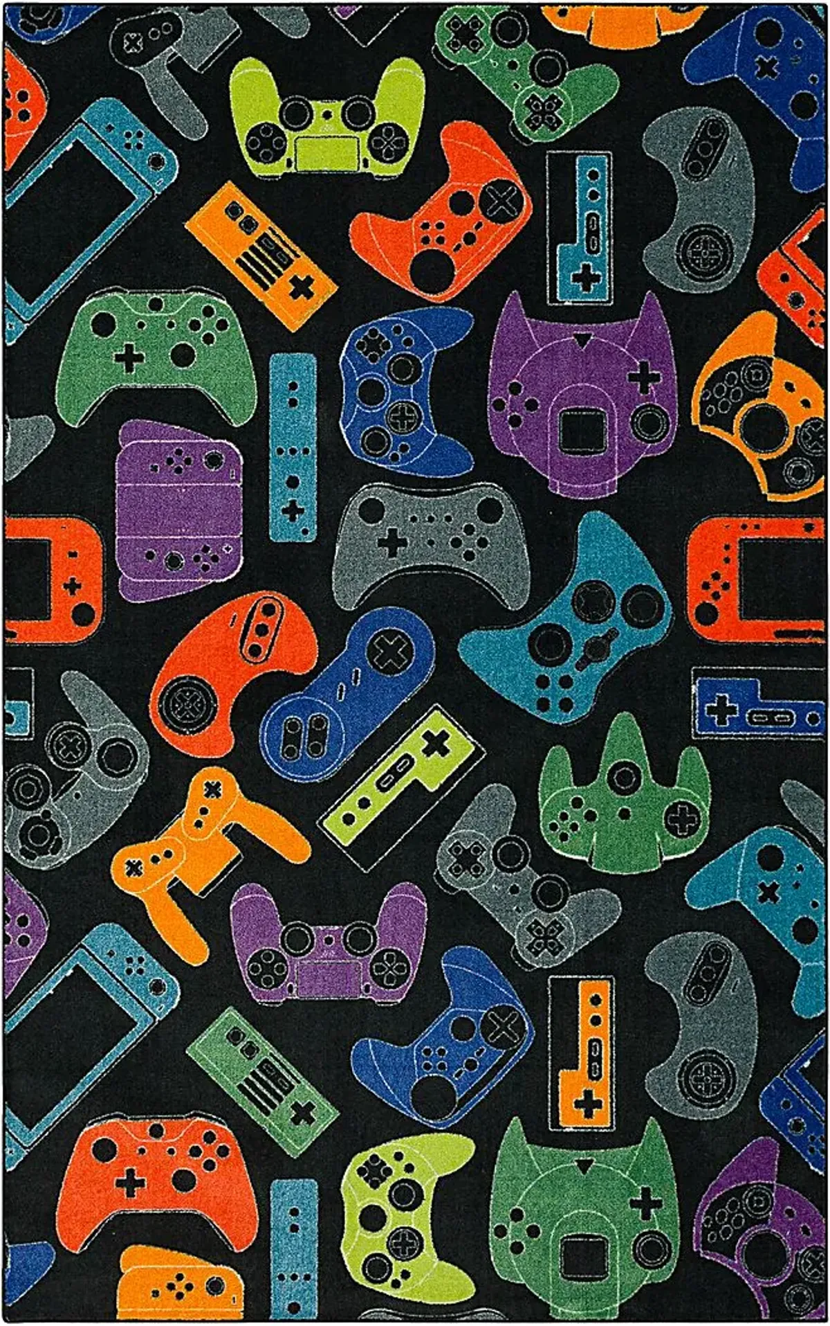 Kids Gamer's Dream Black 5' x 8' Rug