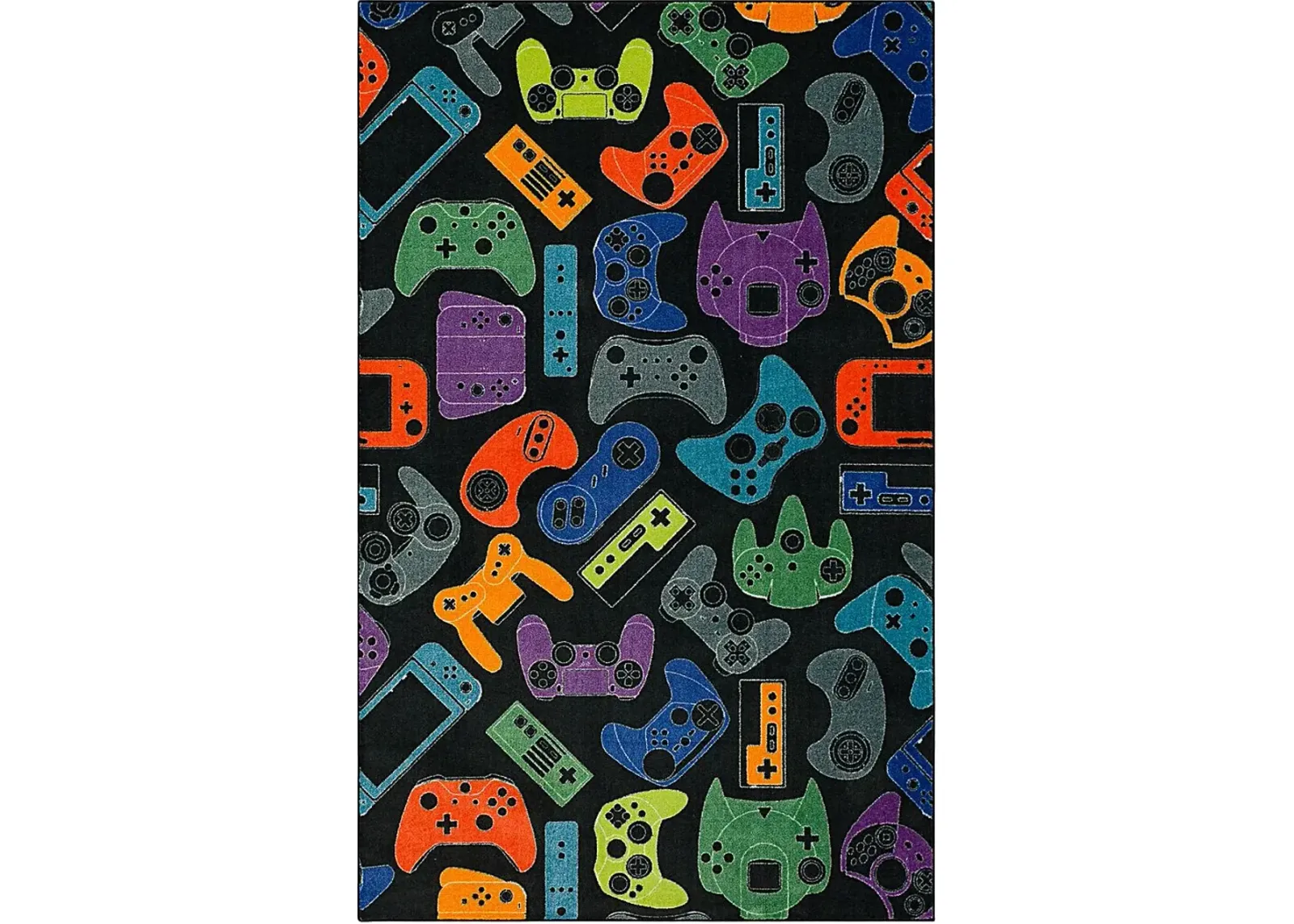 Kids Gamer's Dream Black 5' x 8' Rug