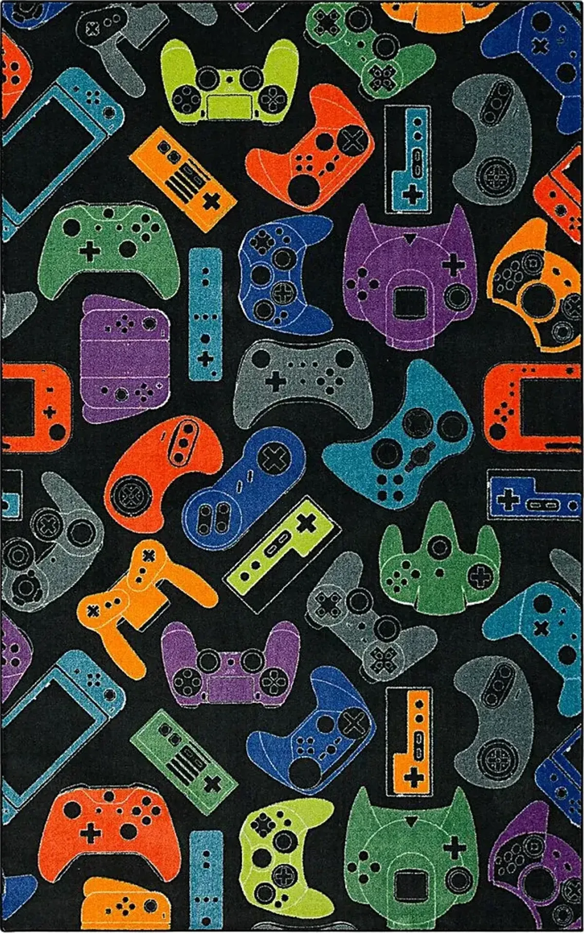 Kids Gamer's Dream Black 5' x 8' Rug