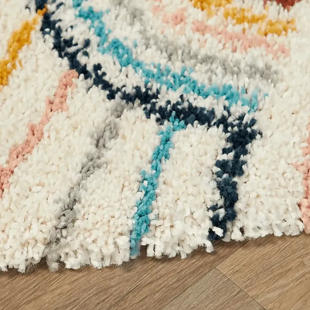 Kids Baby Rainbows White 5'3 x 7' Rug