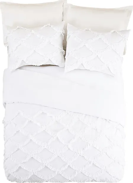Kids Ruffled Dreams White 4 Pc Full/Queen Comforter Set