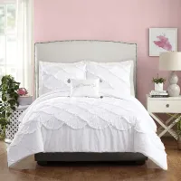 Kids Ruffled Dreams White 4 Pc Full/Queen Comforter Set
