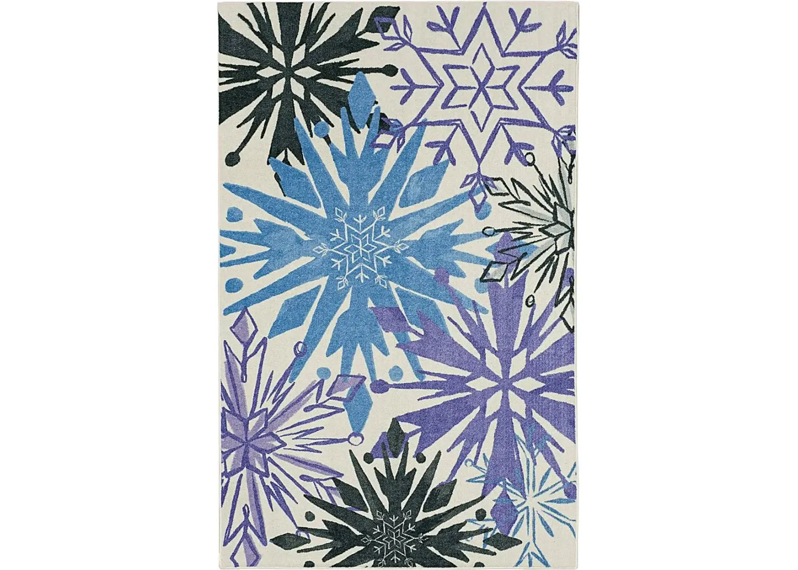 Kids Disney's Montage of Snowflakes White 5' x 8' Rug