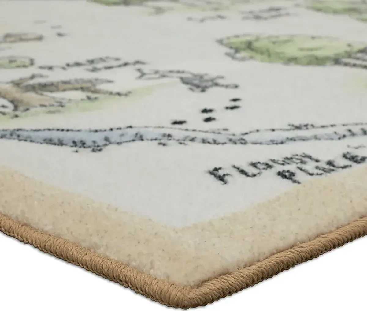 Kids Disney Winnie The Pooh 100 Acre Wood Map White 5' x 8' Rug