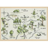 Kids Disney Winnie The Pooh 100 Acre Wood Map White 5' x 8' Rug
