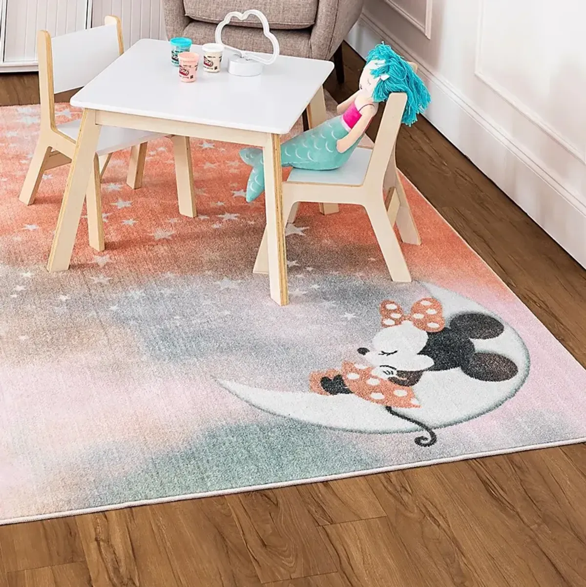 Kids Disney's Starry Dreams Minnie Mouse Pink 5' x 8' Rug